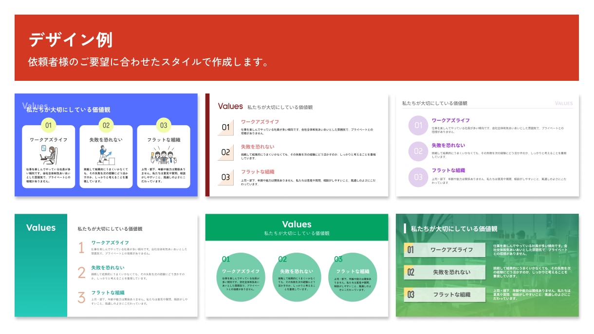 聞き手に伝わるプレゼン資料を作成します コア業務に時間を割きつつ、資料作成も手を抜きたくない方に イメージ3