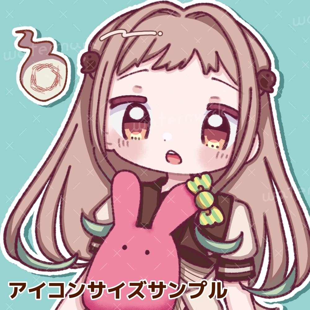 SNS用のアイコンなど作成します ゆるふわ、可愛いイラスト作成！ イメージ1