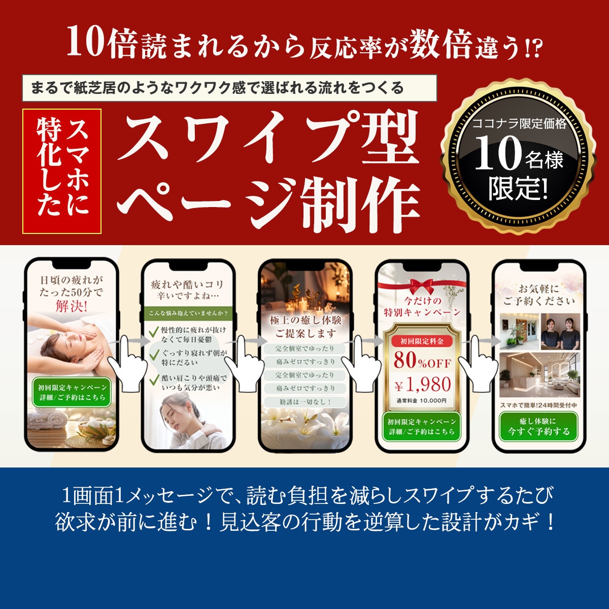 スマホ特化｜縦スワイプページを制作します スマホ時代の行動導線に合わせた縦スワイプ型LPを制作します。 イメージ1