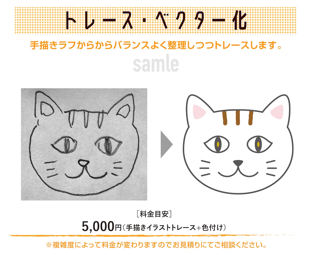 イラストレーターでトレース・ベクター化承ります イラレで手描きイラスト・図面・ロゴなどをトレースいたします イメージ4