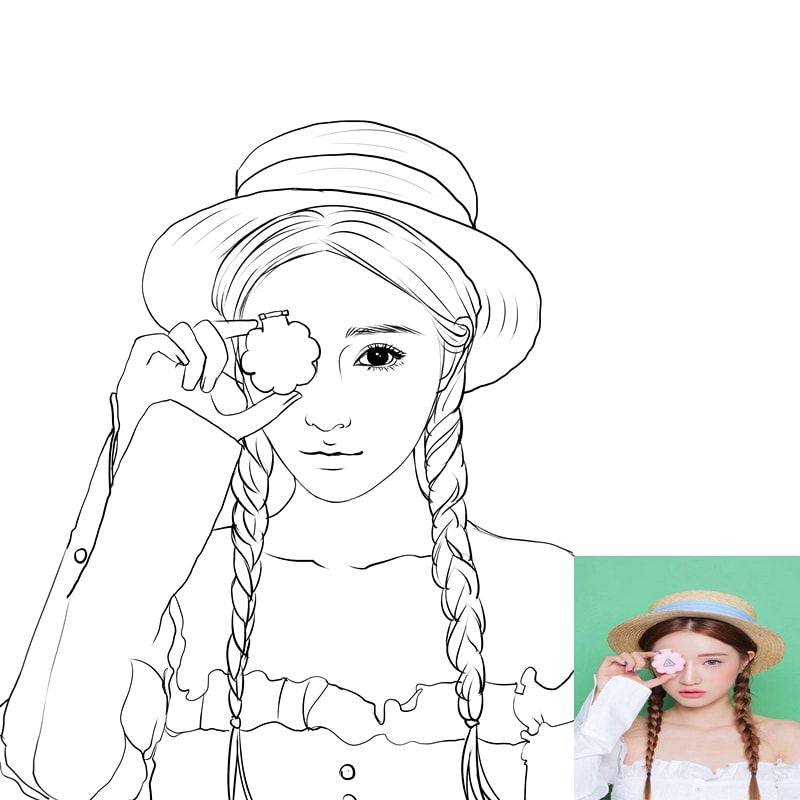 一色の線画似顔絵描ます お写真を元に似顔絵イラストをお描きします！ イメージ3