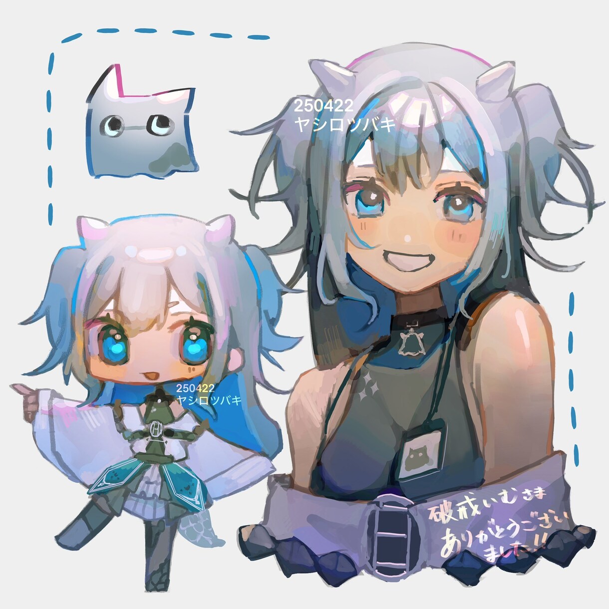 バストアップ1体+ミニキャラ1体を描きます 鮮やかな色調の厚塗りイラストを制作します イメージ4