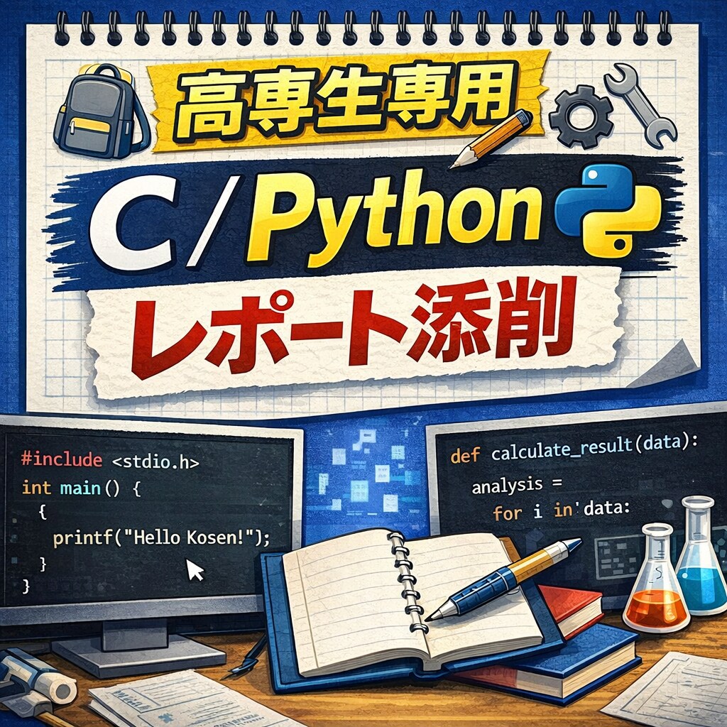 高専生向け｜C/Pythonレポート手伝います 高専生のレポート、同じ立場から寄り添って一緒に考えます。 イメージ1