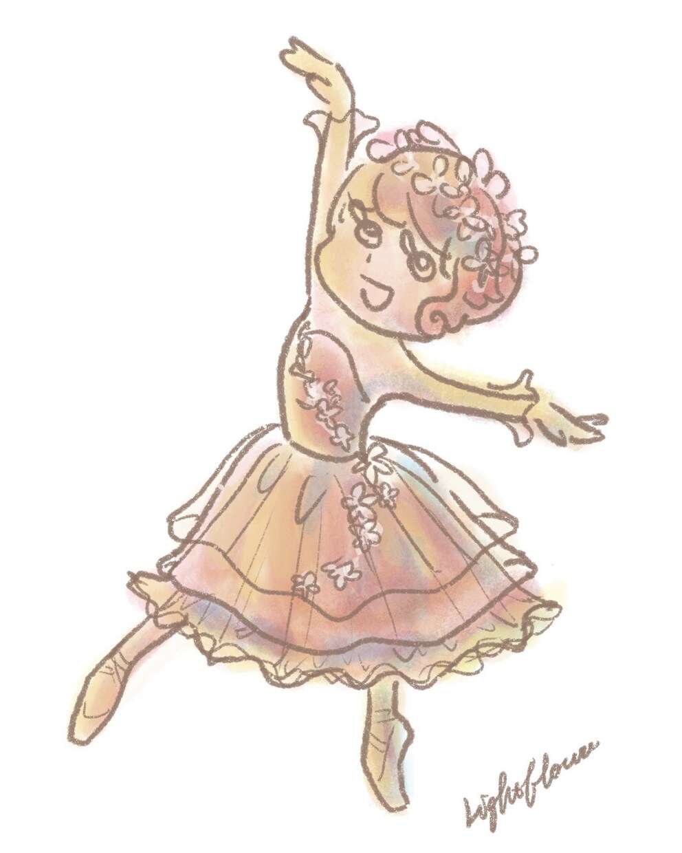 バレリーナのイラストを描きます プレゼント・SNSアイコンに最適です♪ イメージ6