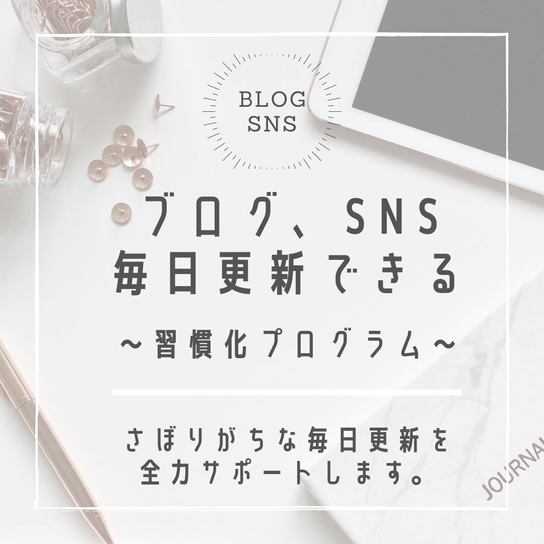 ブログ、SNS毎日更新できます ３日坊主にサヨナラ！サボりがちな毎日更新をサポートします★ イメージ1