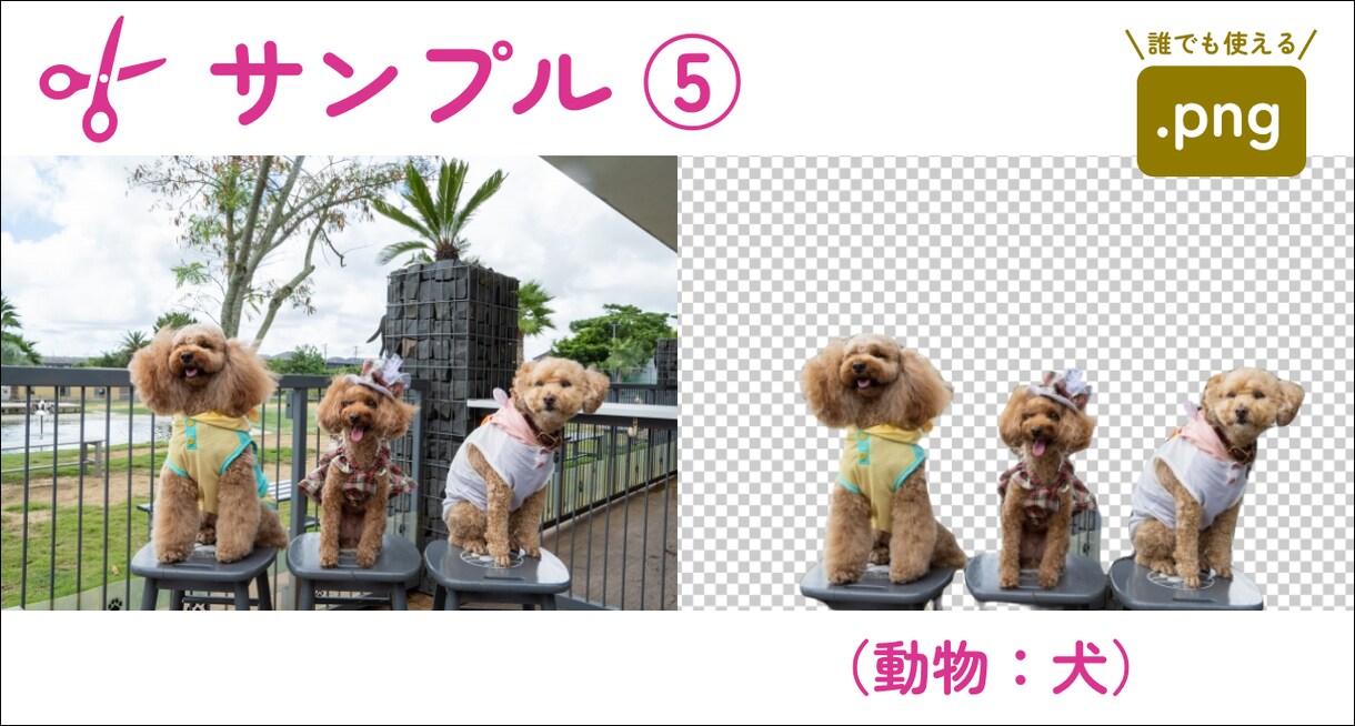 面倒な画像切り抜きを代行します Photoshop未契約でも安心♪.pngによる切り取り納品 イメージ6