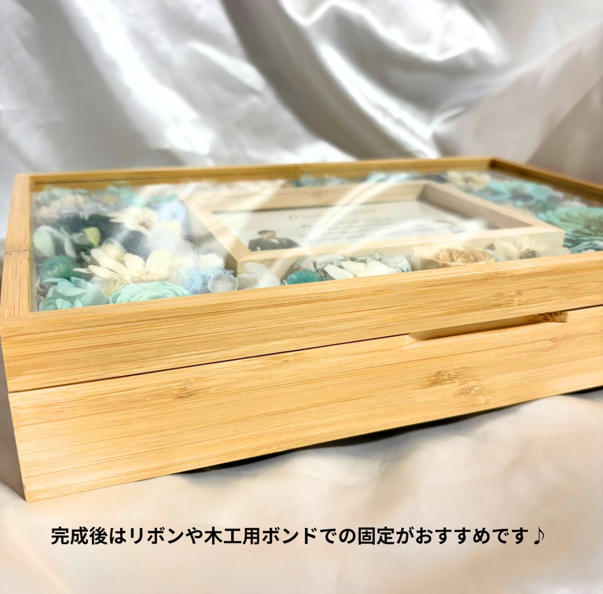 フラワーボックスの結婚証明書を作成いたします ゲストの皆さまと作る華やかなボックス！カラーのご相談可能♪ イメージ6