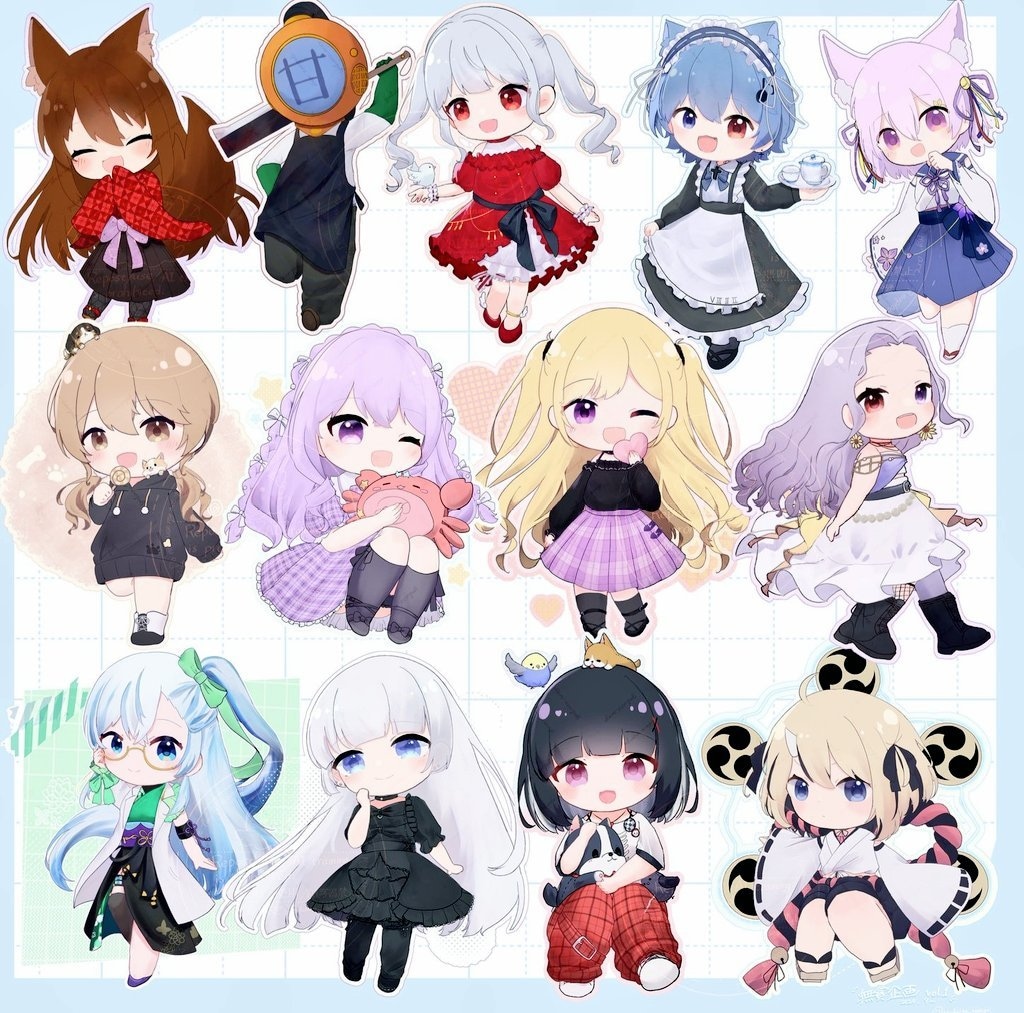 ゆるめ+かわいいキャラクターイラストを制作します MVやVの配信向けのイラスト、パーツ分けもok！ イメージ5