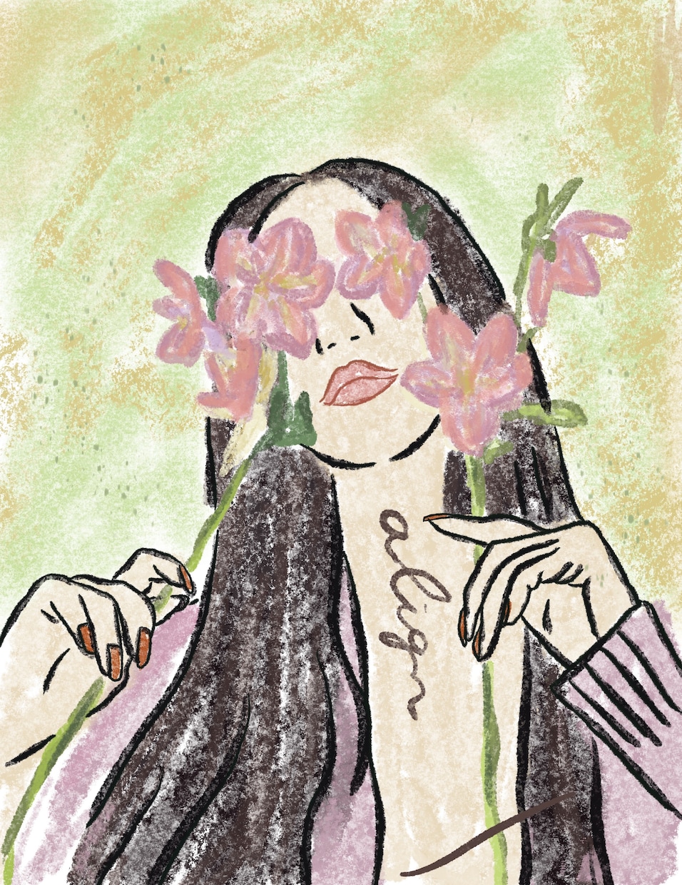 商用可！花をミックスしたおしゃれな人物像描きます 予算交渉可♡誕生花や好きな花でアイコンや挿絵やPR名刺にも！ イメージ8