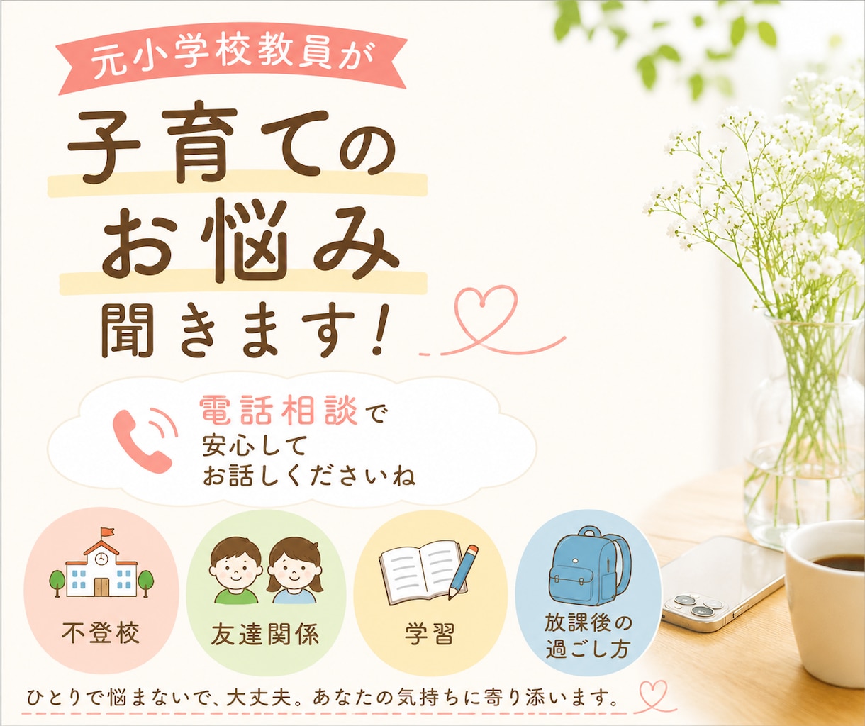 小学校担任歴11年⭐︎誰にも言えない悩み聞きます 得意なことは話を聞くこと！あなたの話100%肯定して聞きます イメージ1