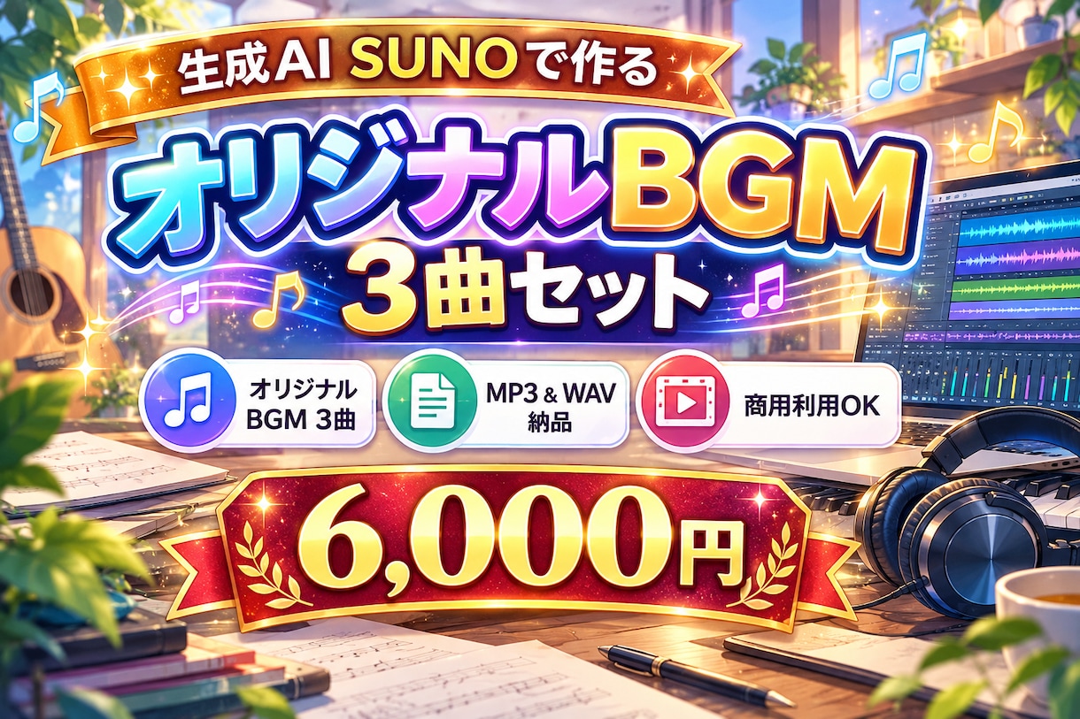YouTube動画用オリジナルBGM3曲制作します 動画に使えるBGMをまとめて制作 イメージ1