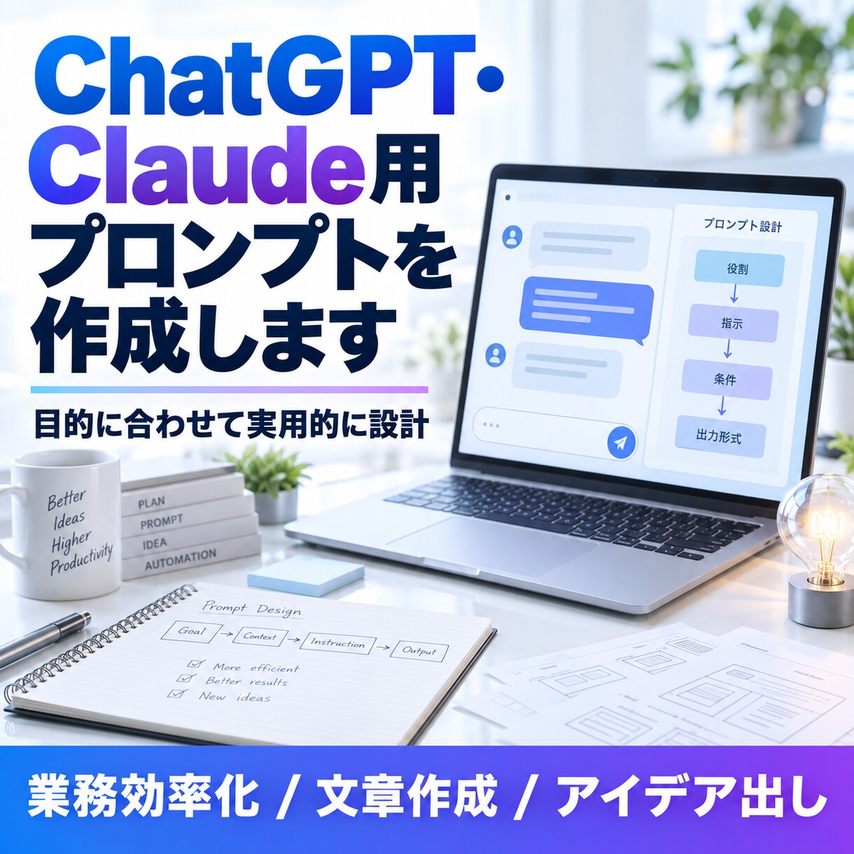 ChatGPT・Claudeのプロンプト作ります 目的に合わせて繰り返し使える形に設計 イメージ1