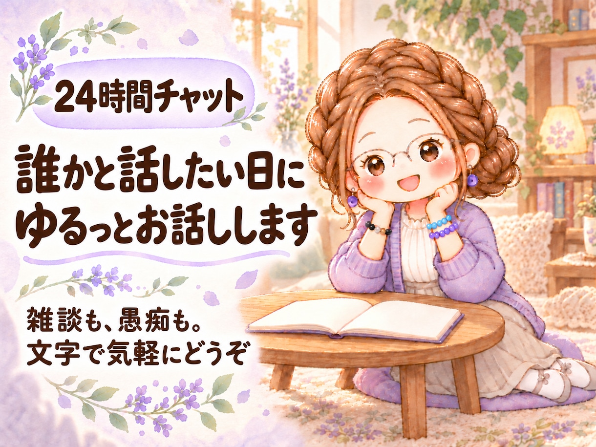 1日チャット│誰かと話したい日にゆるっと話します 雑談・モヤモヤ・HAPPY♪も、文字でゆるっと話しませんか イメージ1