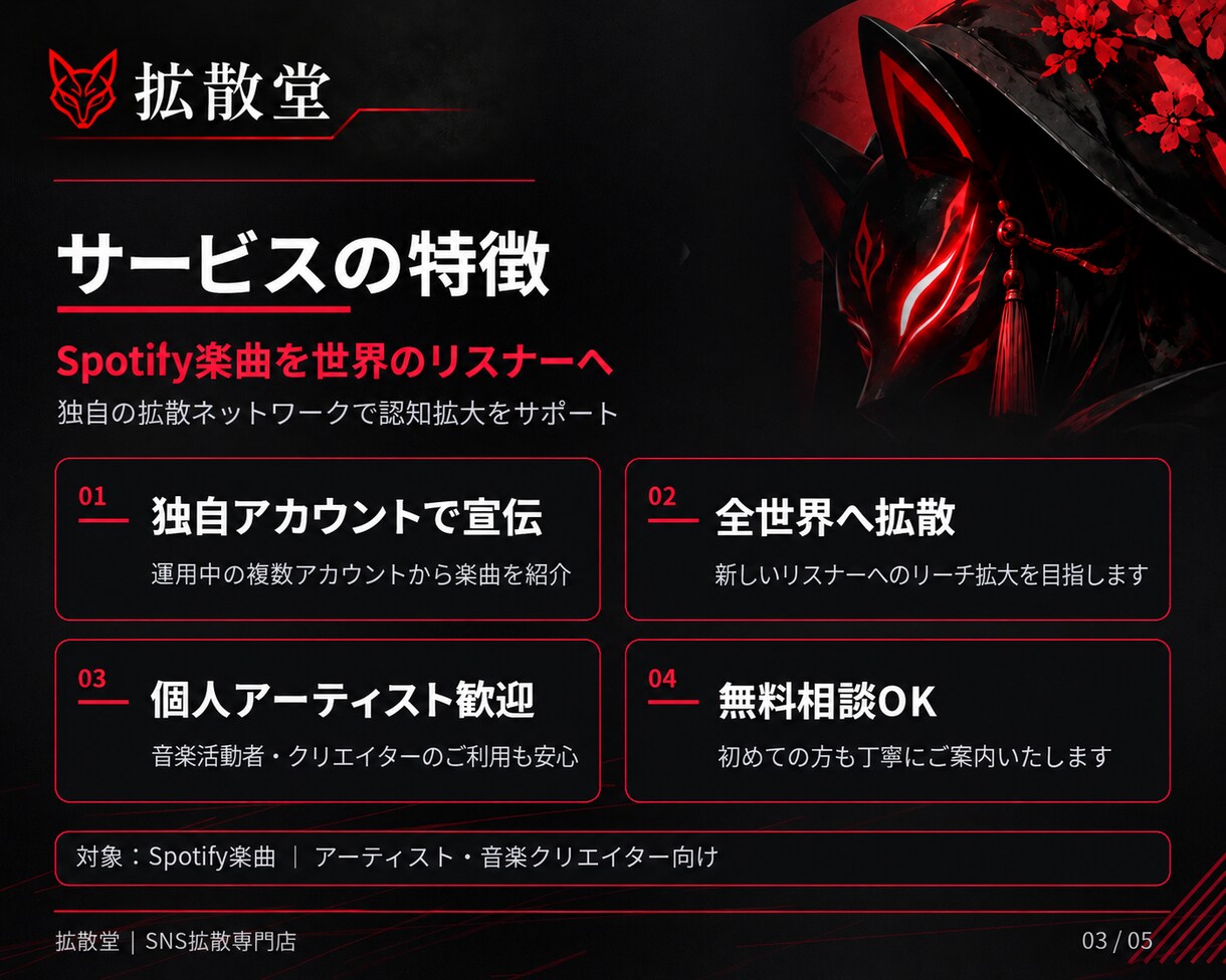 Spotify再生回数＋2000回増やします スポティファイ あなたの楽曲を拡散・再生数を増やします✨ イメージ3