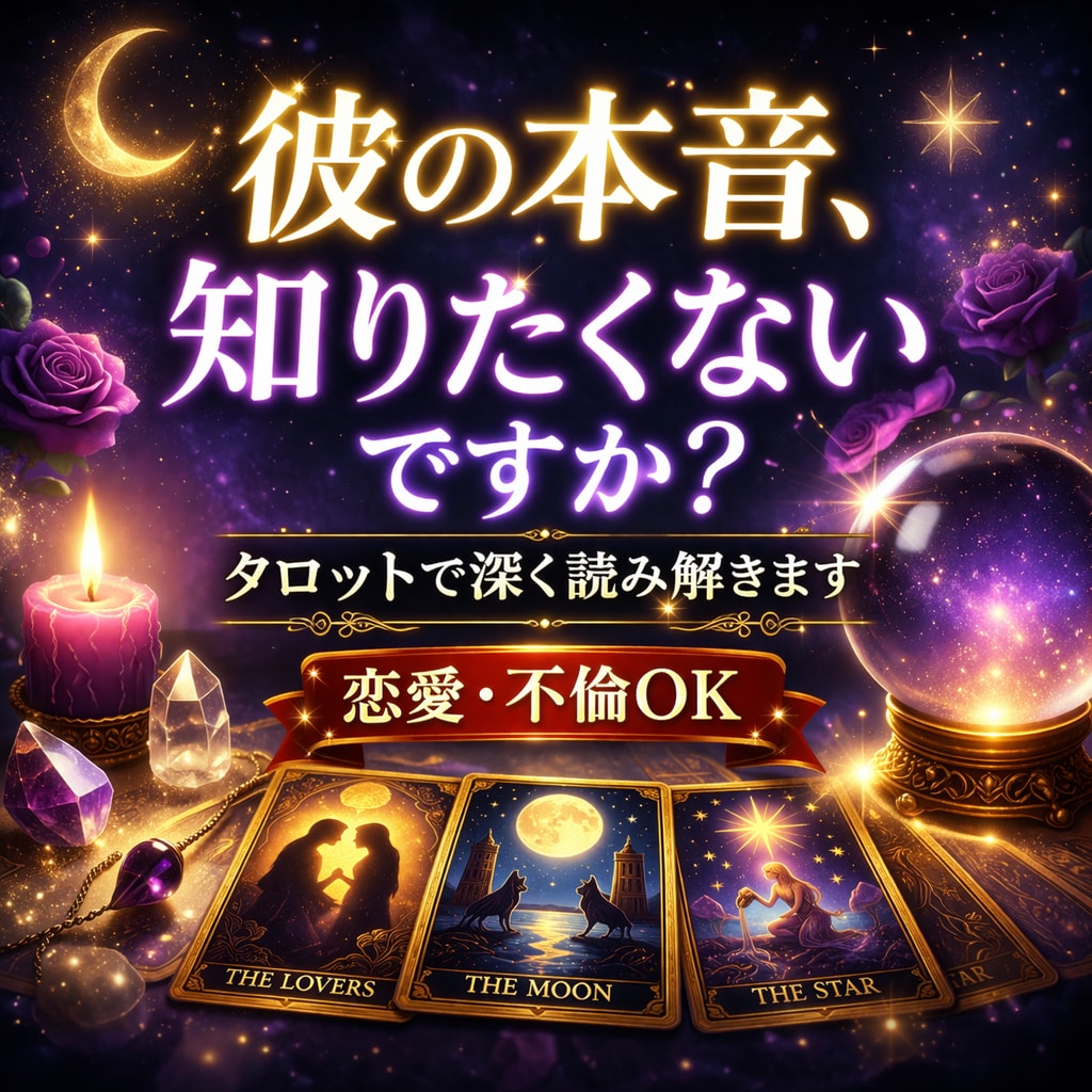 彼の本音をタロットで読み解きます 恋愛•不倫etc本当の気持ちをリアルに占います。 イメージ1