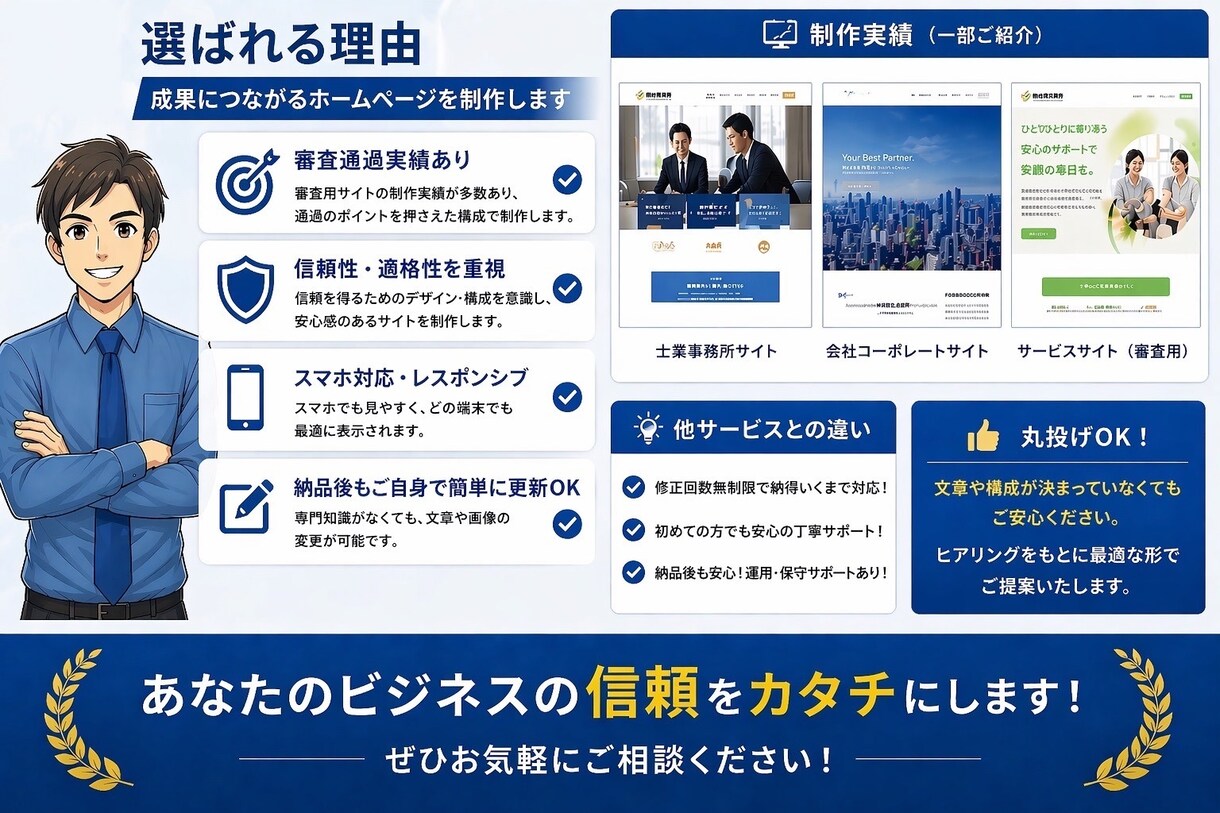 本格的なHP作ります!!全て丸投げOK!代行します あなたの為だけの本格的HPを低価格で作成いたします！ イメージ2