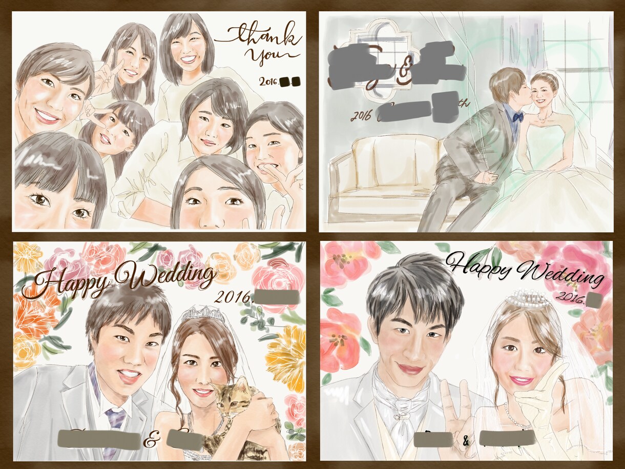 柔らかな雰囲気の似顔絵描きます プレゼントやアイコン、ウェルカムボードにもオススメ★ イメージ3