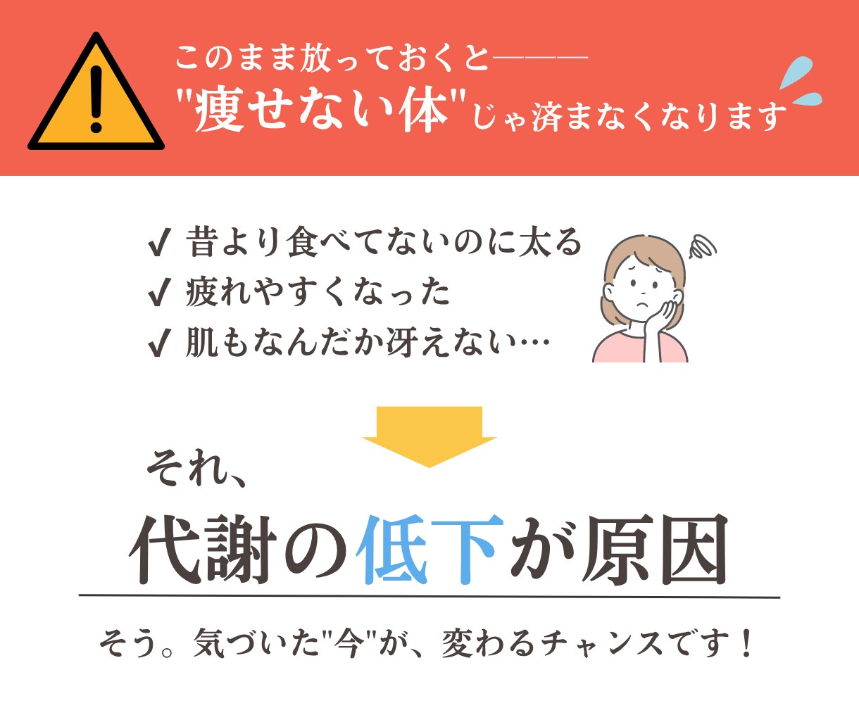 しっかり食べてキレイに痩せる方法がわかります 『昔より食べてないのに、痩せない…』あなたへ イメージ6