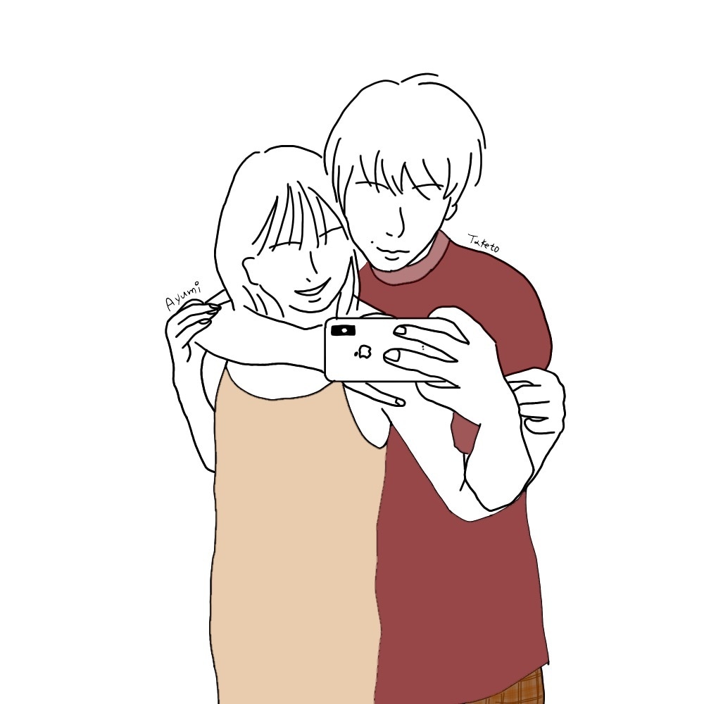 お洒落なカップルイラスト描きます ✳︎SNSなどに使えるカップル(お友達)イラストを作成✳︎ イメージ3