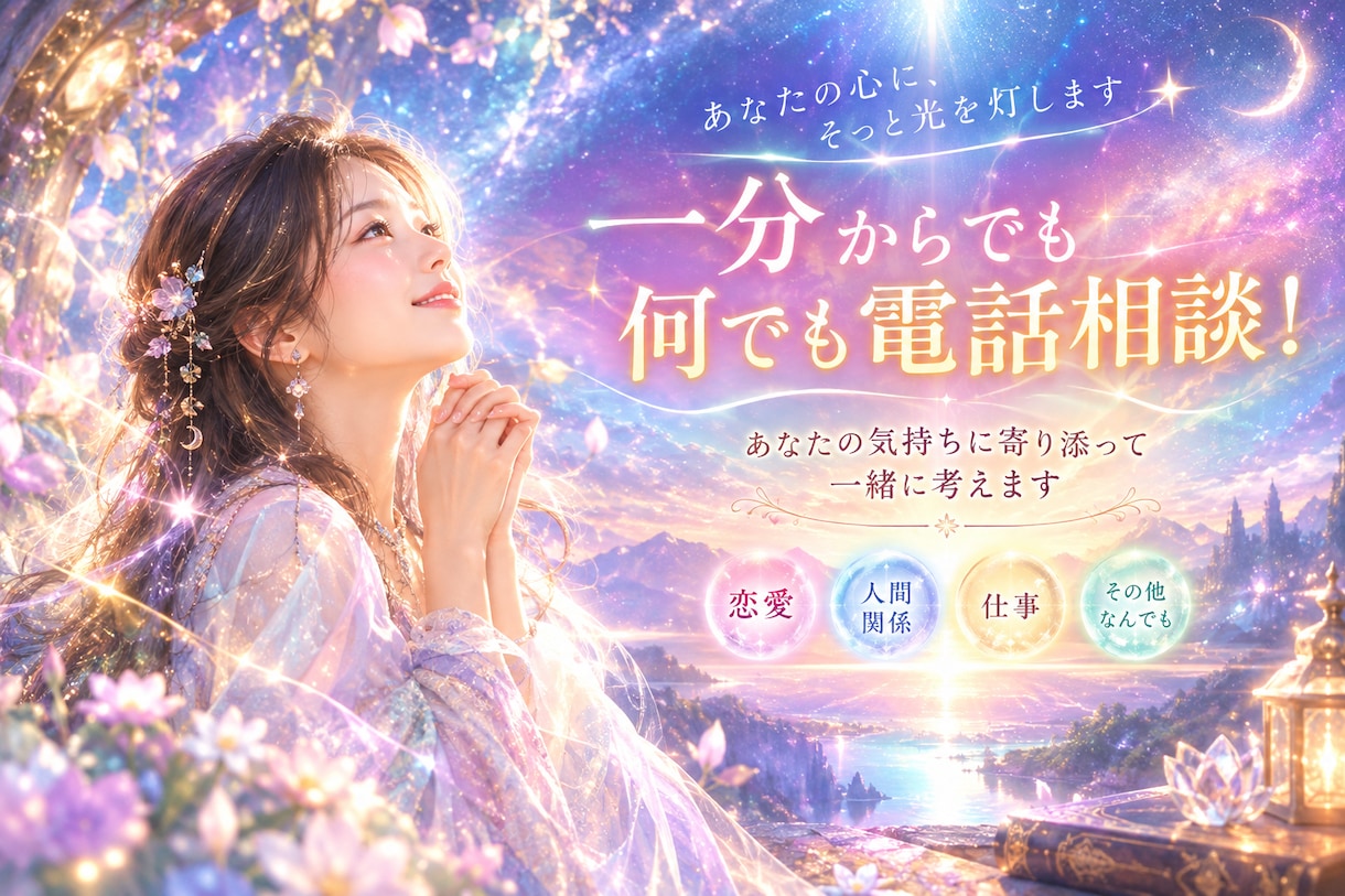 １分から大丈夫♡いつでも話したい時にお話聞きます 心が寂しい、辛い、苦しいそんなあなた、お電話ください♡♡ イメージ1