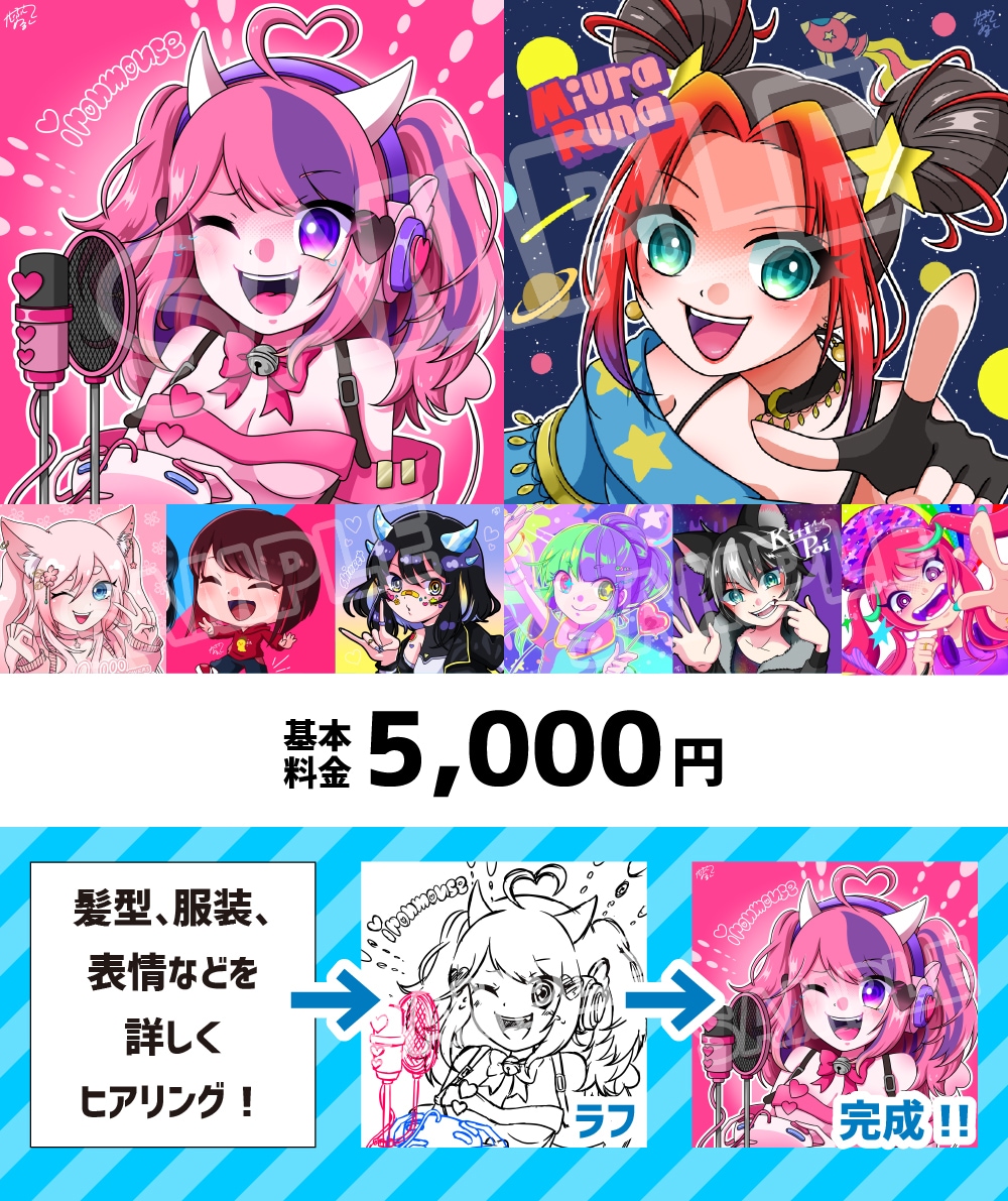 SNS用のアイコンイラストを作成します カラフルでパッと目を惹くイラストにします！ イメージ4