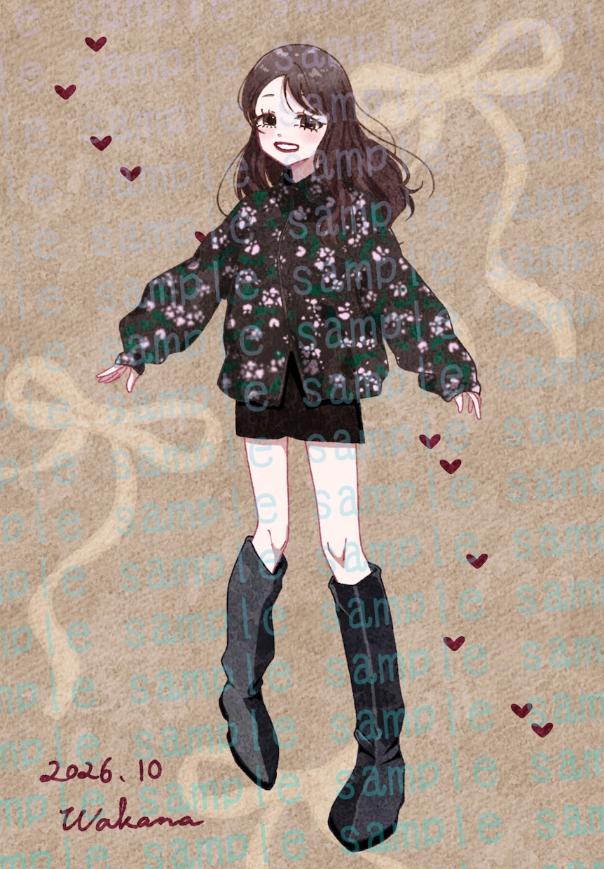 おしゃれな女の子の全身イラストを描きます 好きなお洋服を、もっと特別に。 イメージ4