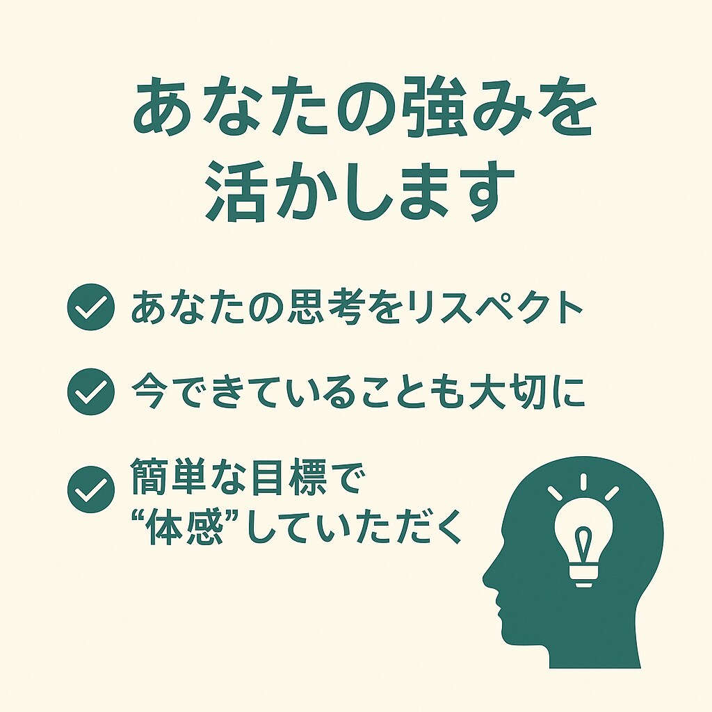 体験セッション・モヤモヤの正体を一緒に探します 考えすぎて動けないモヤモヤを一緒に整理して自己理解を深めます イメージ5