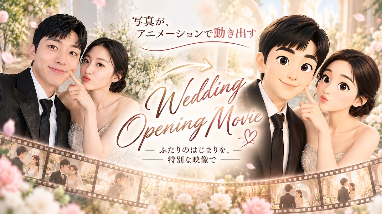 写真が動き出す！結婚式プロフィールムービー作ります ゲストを魅了する、ハイクオリティな映像演出。 イメージ1