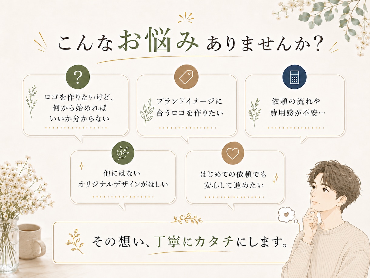 想いを形に！記憶に残るオリジナルロゴ制作いたします あなたの想いを丁寧にカタチにします。 イメージ2