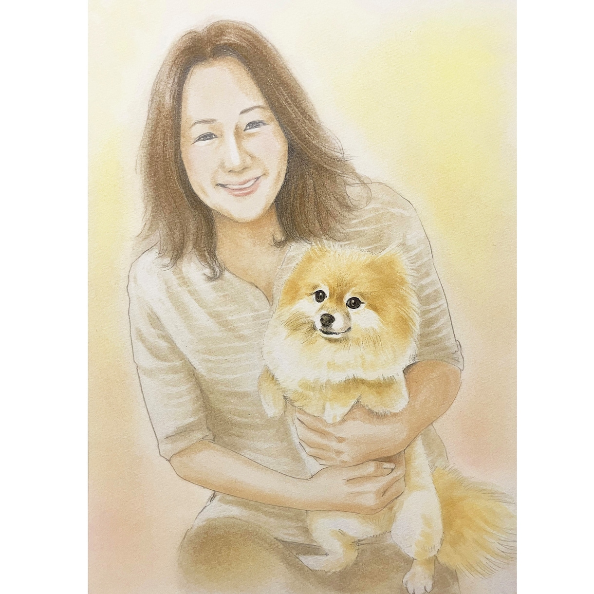 写真からデッサン風似顔絵(人物/ペット)を描きます リアルな鉛筆画・パステル着色・写真組み合わせ・原画郵送 イメージ5