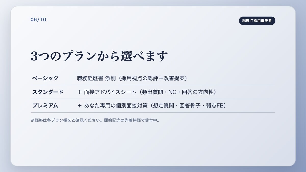 IT企業の現役採用責任者｜未経験者の書類添削します 採用する側の現役責任者が「通る見せ方」に添削します。 イメージ6