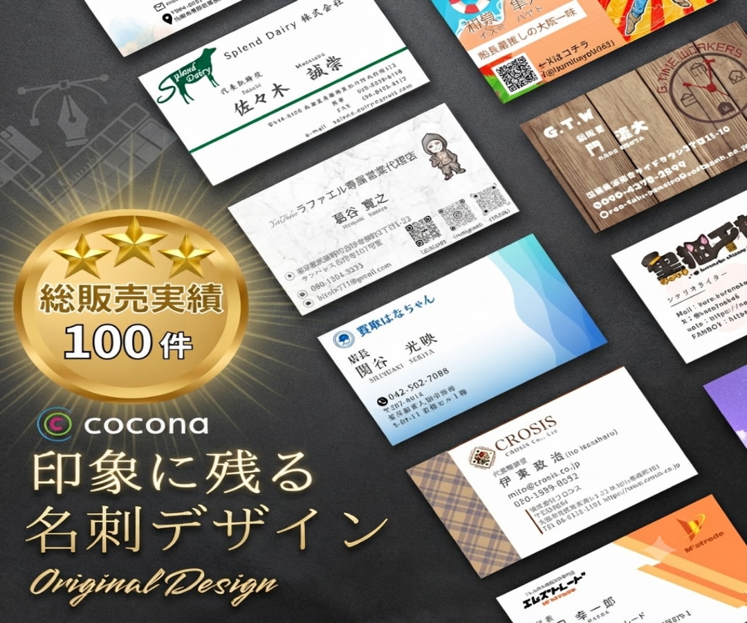 丸投げOK！かっこいい高品質名刺を激安で作成します 両面デザイン可能！プロデザイナーが修正回数無制限で最高の形に イメージ1
