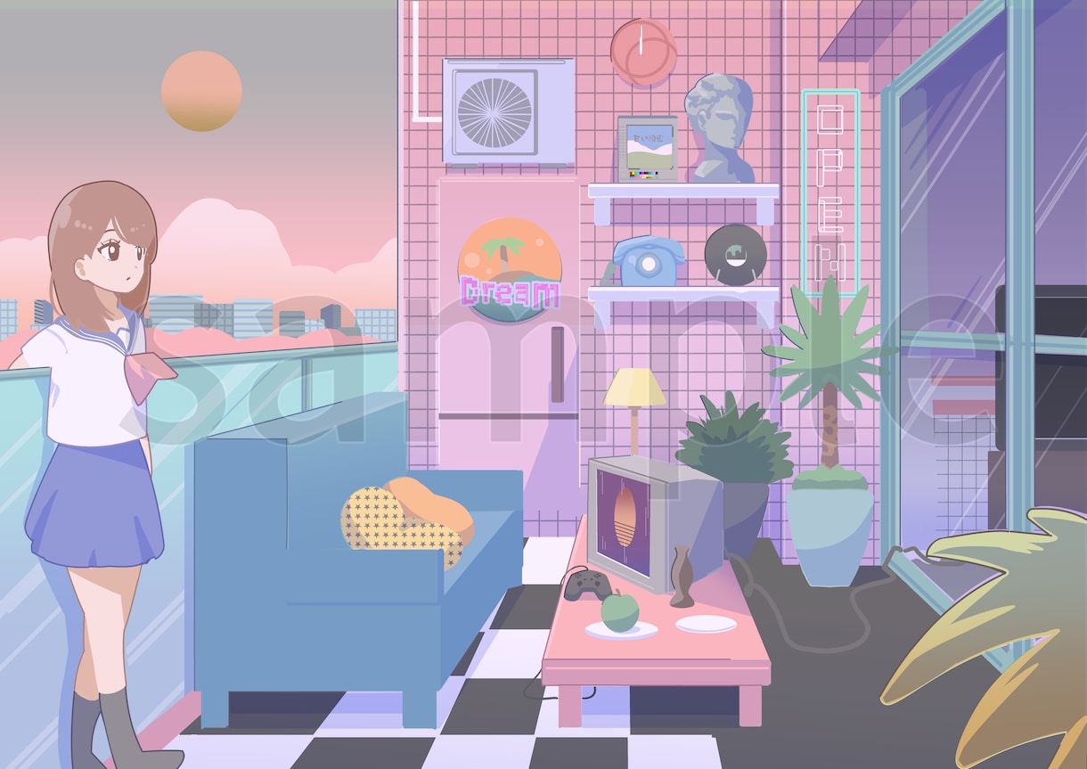 シンプルな絵柄でイラストを描きます 動画、ブログ等での利用はもちろん、商用利用もOK イメージ2