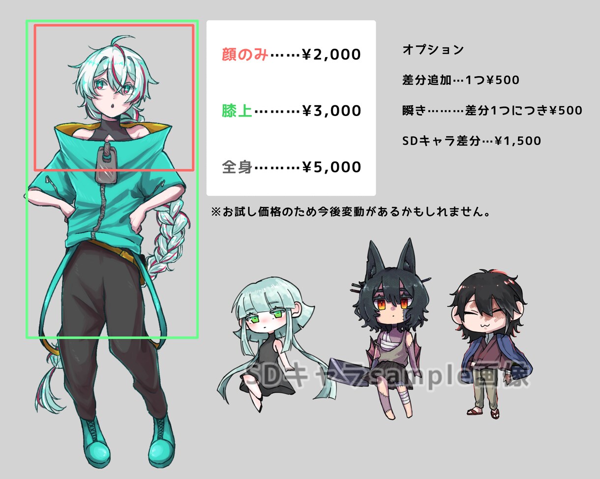 TRPGやゲームに使用できる立ち絵を描きます 格安価格で瞬き差分を作れます。 イメージ2