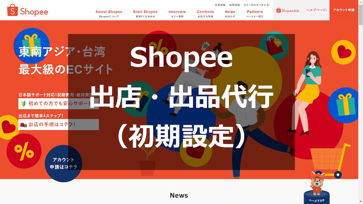Shopee（越境EC）初期設定を代行します 出店・出品・プロモーション設定代行（初期設定） イメージ1