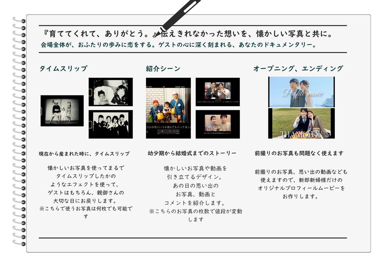 シネマティックプロフィールムービーになります 現在から産まれた瞬間に戻るタイムスリップ演出。 イメージ2