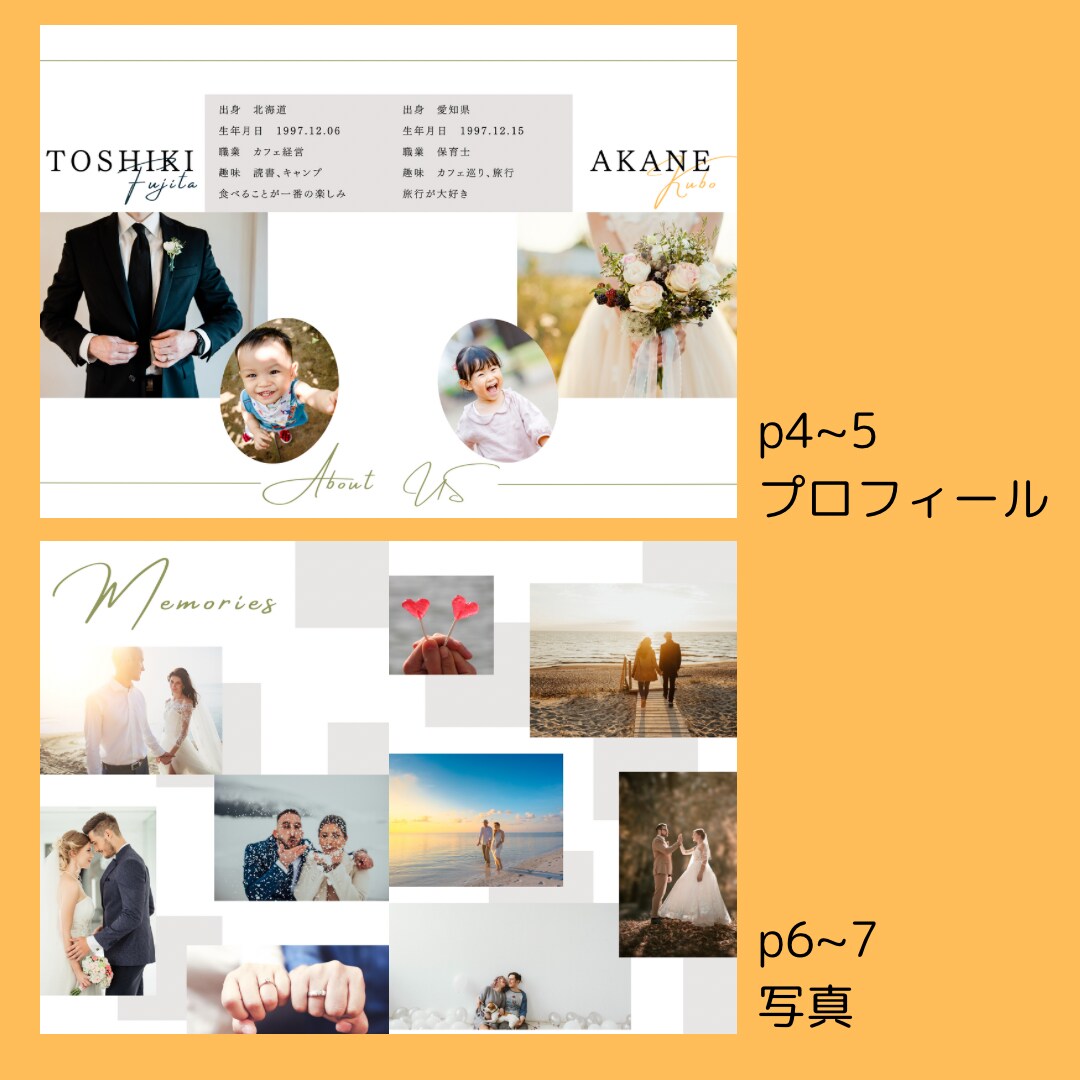 結婚式オリジナルプロフィールブック製作いたします ご夫婦だけの世界に１つだけのプロフィールブック♪ イメージ6