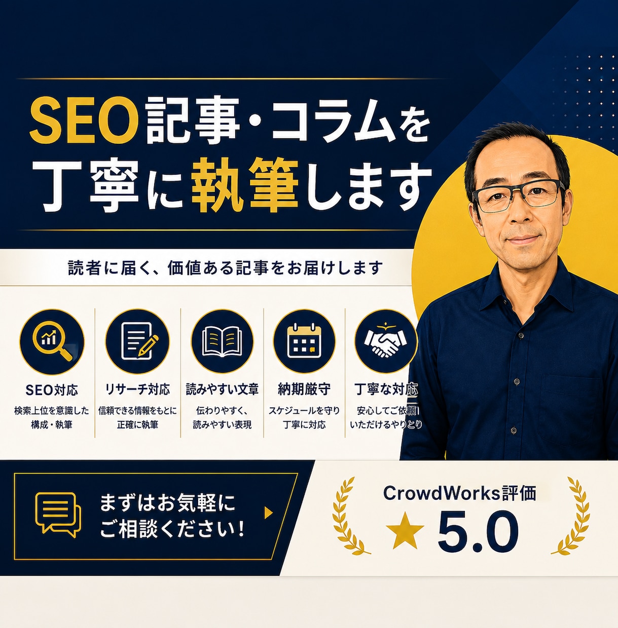 SEO記事・コラム記事を丁寧に執筆します 読者に伝わる文章を誠実に作成します イメージ1