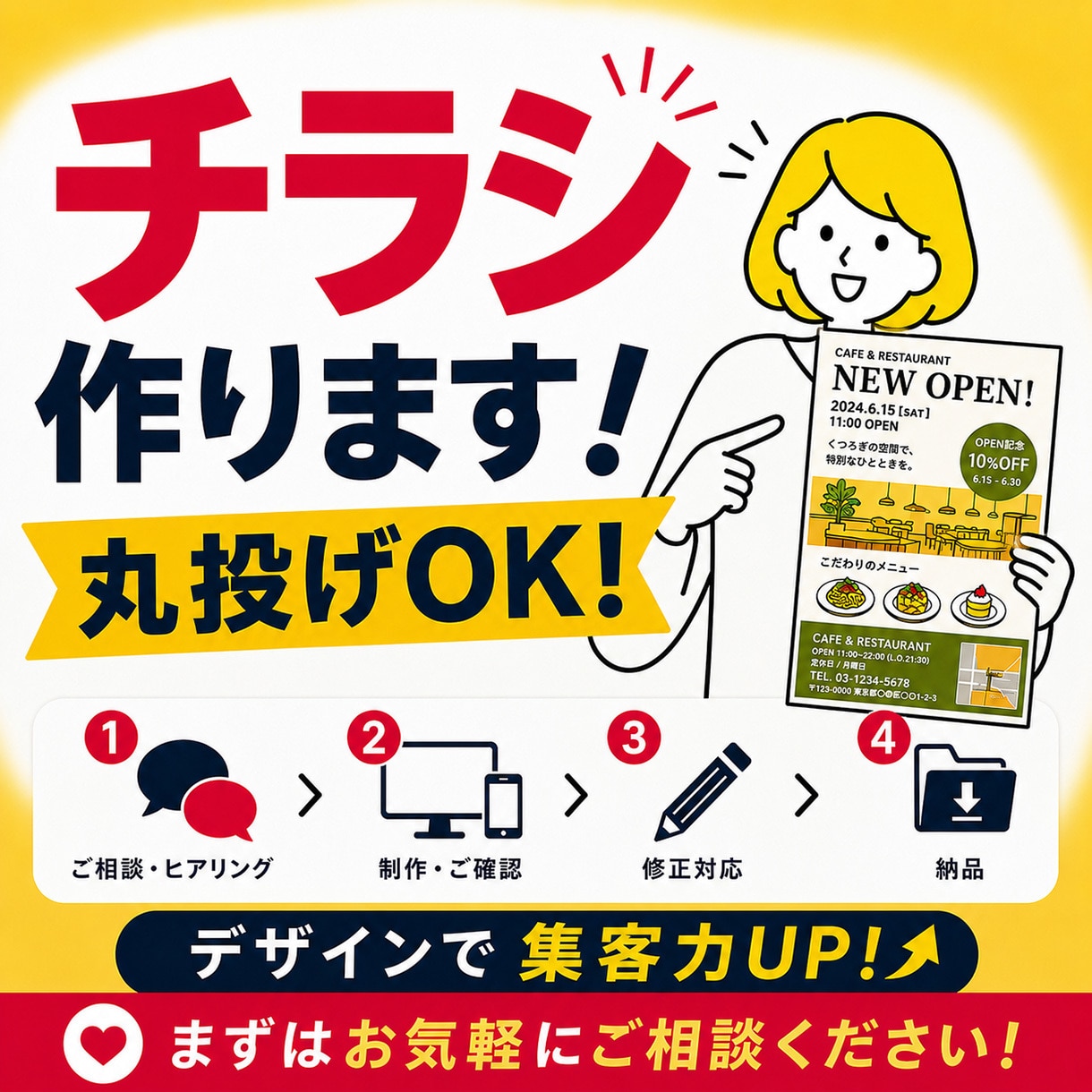 丸投げOK! 売れる・伝わるチラシ作ります 初めてでも安心！ 何を準備すればいいかわからない人も安心！ イメージ1