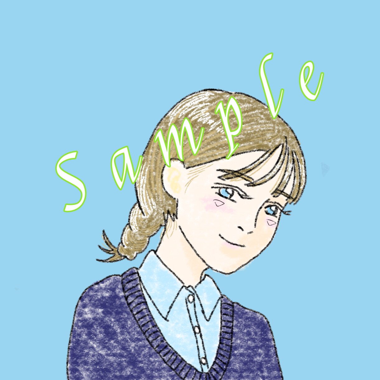 あたたかくてやさしいタッチで女性アイコン描きます snsアイコンに、ブログ、HP用など イメージ4
