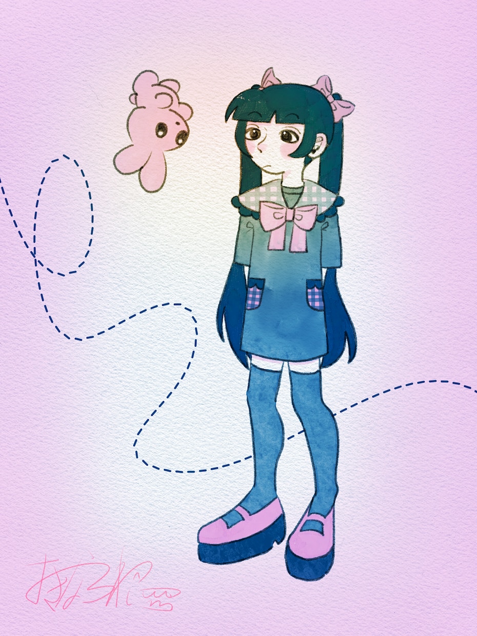 やさしいツートンカラーイラスト描きます 人物1人または動物1匹｜配色指定・おまかせOK イメージ4
