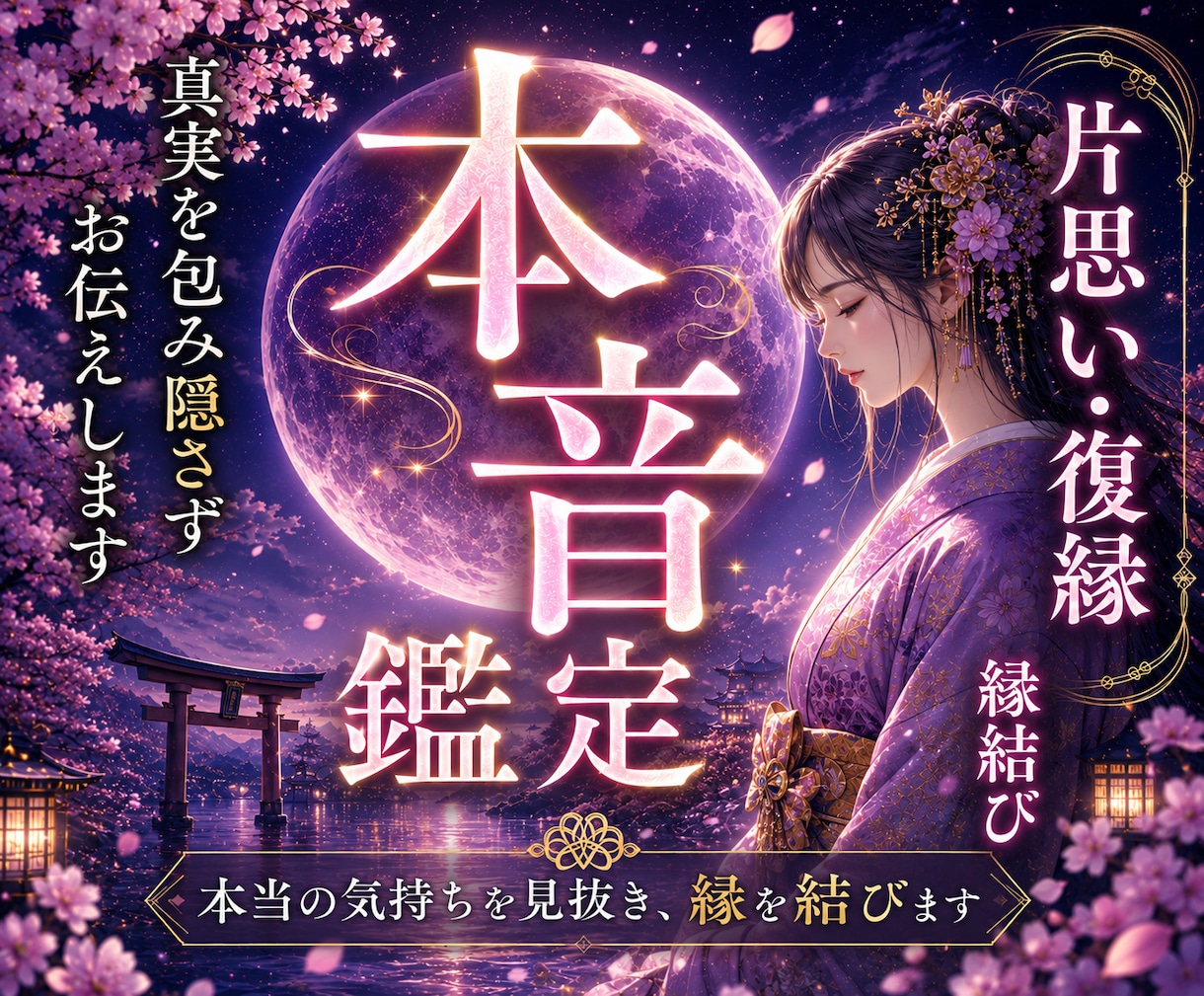 愛するお相手の裏顔と本音を霊聴と霊視で丸裸にします 片思い・複雑恋愛・ 復縁◆愛され体質へ◆恋愛成就を引き寄せる イメージ1