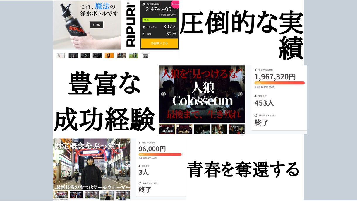クラウドファンディングのサイトを創ります ☆通算約400万円の資金調達力☆ イメージ2