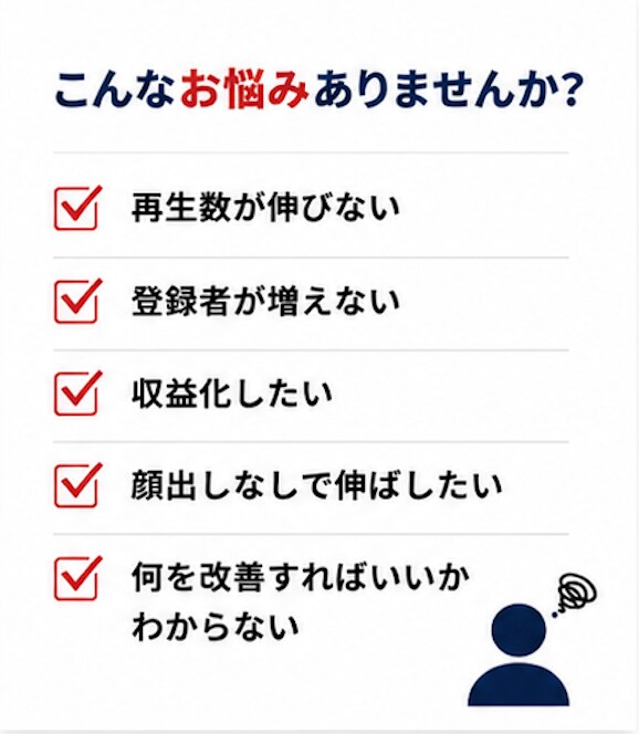 あなたのYouTubeチャンネルを本気で診断します 顔出しなし・独学・個人運営で20万人達成 イメージ2