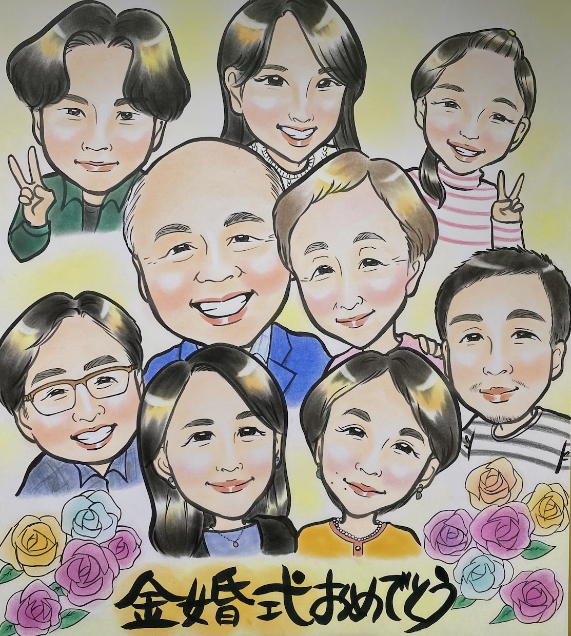 両親へ贈る長寿祝い似顔絵描きます 還暦・古希・喜寿など長寿祝いの贈り物として喜ばれています。 イメージ8