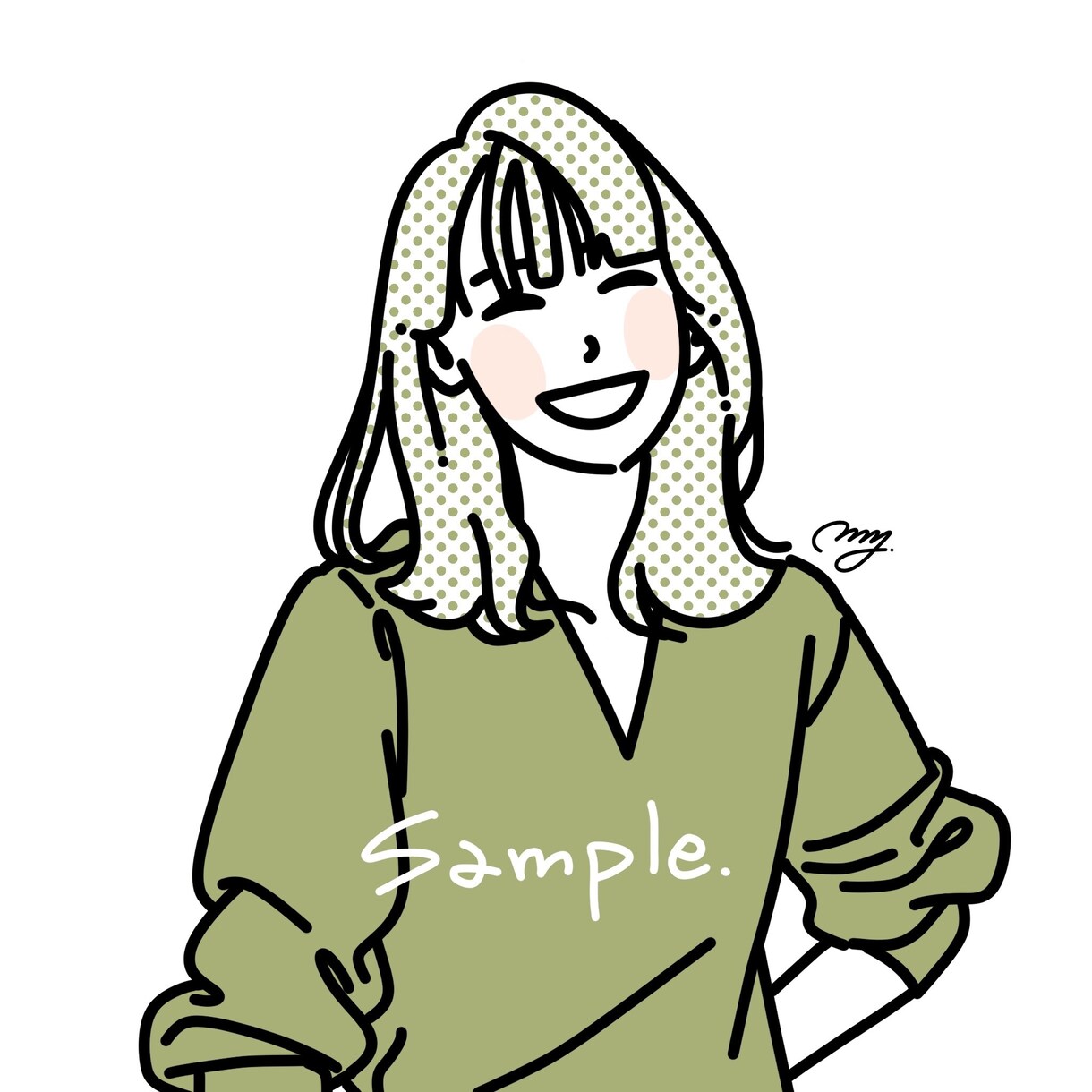 ビジネスにも◎シンプルポップなイラストを描きます ワンポイントカラーでイラストを引立てます！ イメージ3