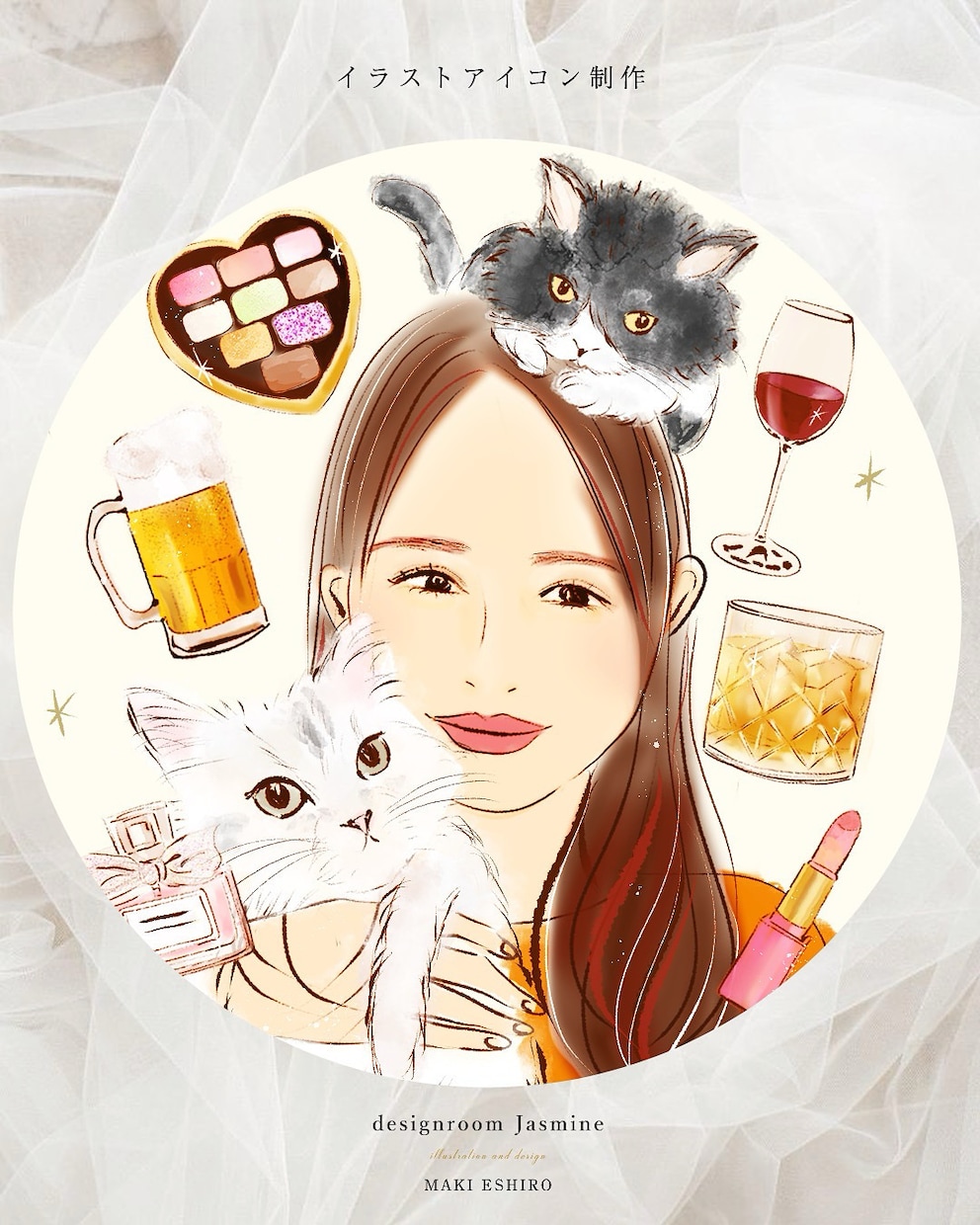 イラストアイコン作成します 優しいタッチでおしゃれな女性のファッションイラストを描きます イメージ1