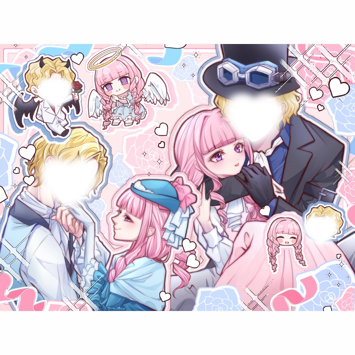 カップルイラストや夢絵、可愛い女の子を描きます ラブラブ＆距離近め！甘々な雰囲気のイラストをお届け♩ イメージ4