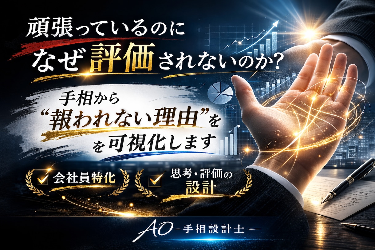 仕事運・評価の伸ばし方を手相で鑑定します 会社で正当に評価される働き方を設計します イメージ1