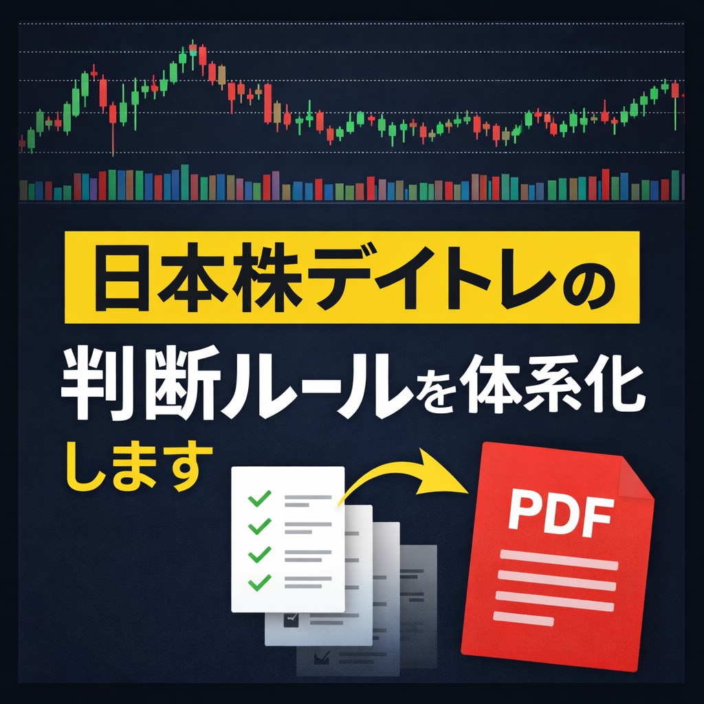 日本株デイトレの判断ルールを体系化します 感覚に頼らない売買手順をPDFで提供 イメージ1
